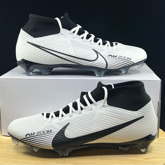 NIKE ZOOM MERCURIAL SUPERFLY 9 ACADEMY FG "NBY" WHITE-BLACK SZ 12 [DX3346-900] - Picture 1 of 10